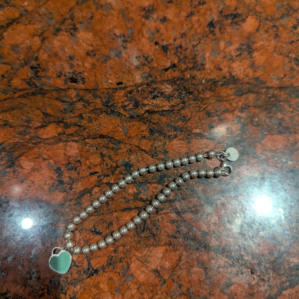 Tiffany & Co. Silver Bracelet with Heart Charm